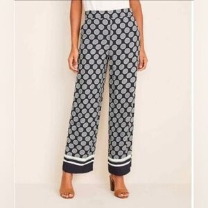 Ann Taylor Wide Leg High Rise Circle Dots Pants 2 Ankle NWT Straight